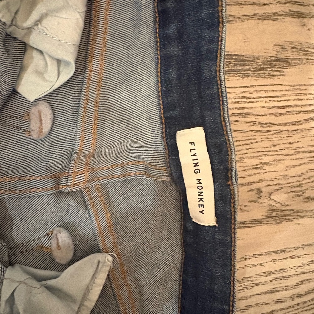 Flying Money Distressed Bell Bottoms - Picture 2 of 3